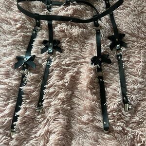 Black Leather Garter Belt